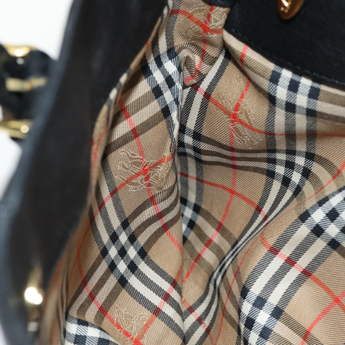 Burberry Vintage Handbag Leather, BLACK, LEATHER, Handbag