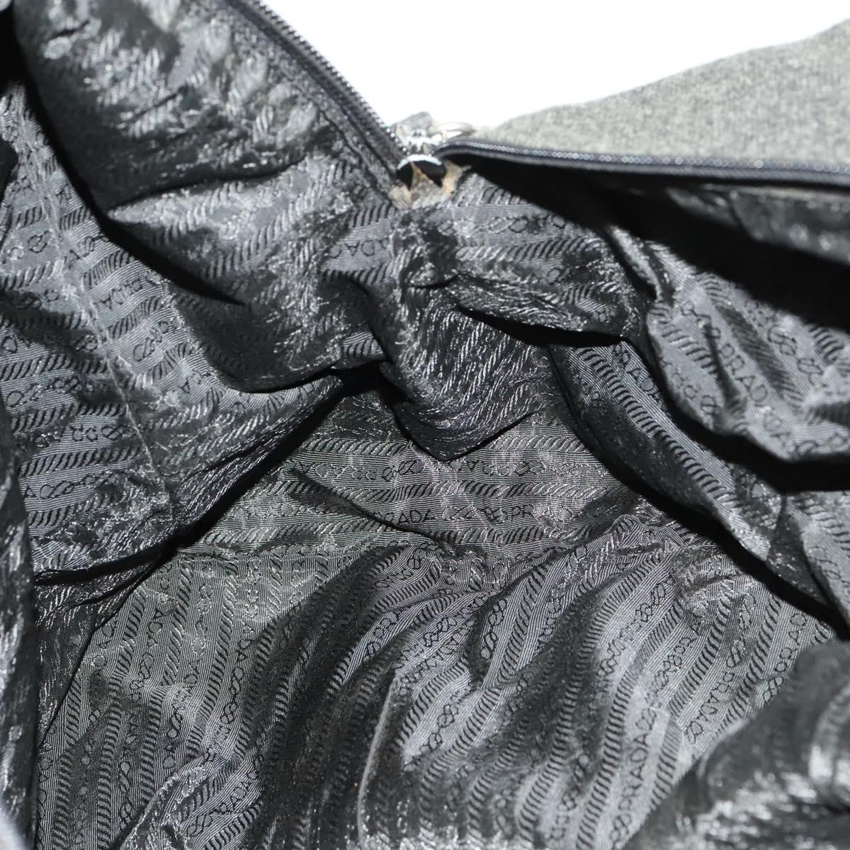 Prada Boston Bag Wool, GRAY, WOOL, Travel bag