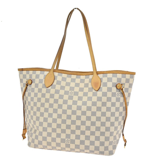 Louis Vuitton Neverfull NM Tote Damier, WHITE, CANVAS, Tote bag