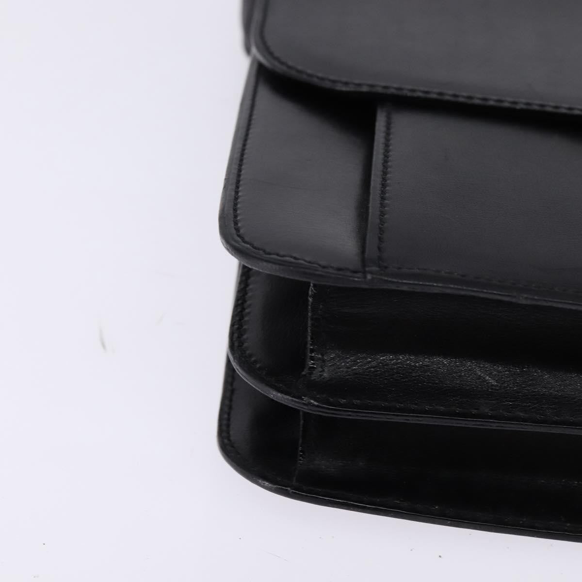 Celine Flap Shoulder Bag Leather, BLACK, LEATHER, Shoulder bag