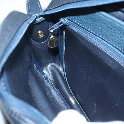 Christian Dior Vintage Flap Crossbody Bag Leather, NAVY, LEATHER, Shoulder bag