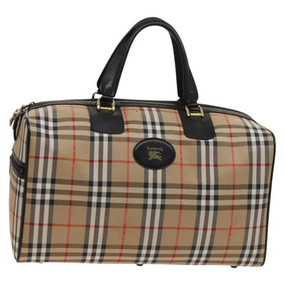 Burberry Vintage Duffle Bag Haymarket Coated Canvas, BEIGE, CANVAS, Travel bag