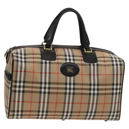 Burberry Vintage Duffle Bag Haymarket Coated Canvas, BEIGE, CANVAS, Travel bag
