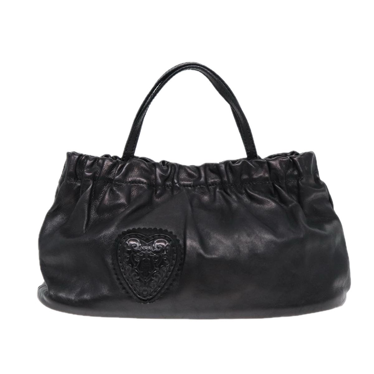 Gucci Heart Crest Handbag Leather, BLACK, LEATHER, Handbag