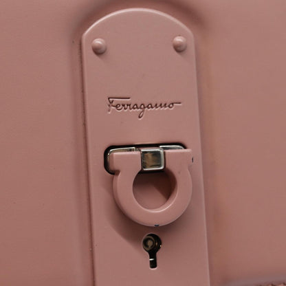 Salvatore Ferragamo Boxyz Top Handle Bag Woven Leather, PINK, LEATHER, Shoulder bag