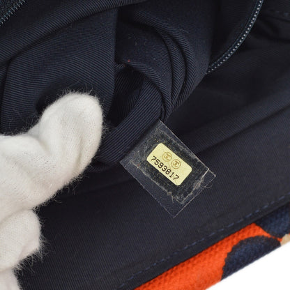 Chanel Vintage Frame Shoulder Bag Printed Canvas, ORANGE, CANVAS, Tote bag