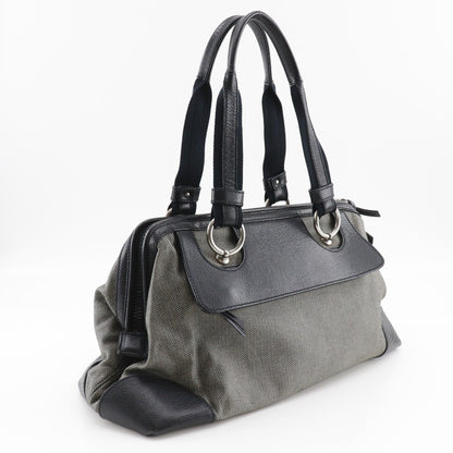 Bottega Veneta Vintage handbag Leather, GRAY, CANVAS, Handbag
