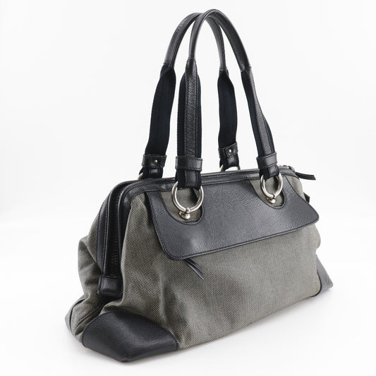 Bottega Veneta Vintage handbag Leather, GRAY, CANVAS, Handbag
