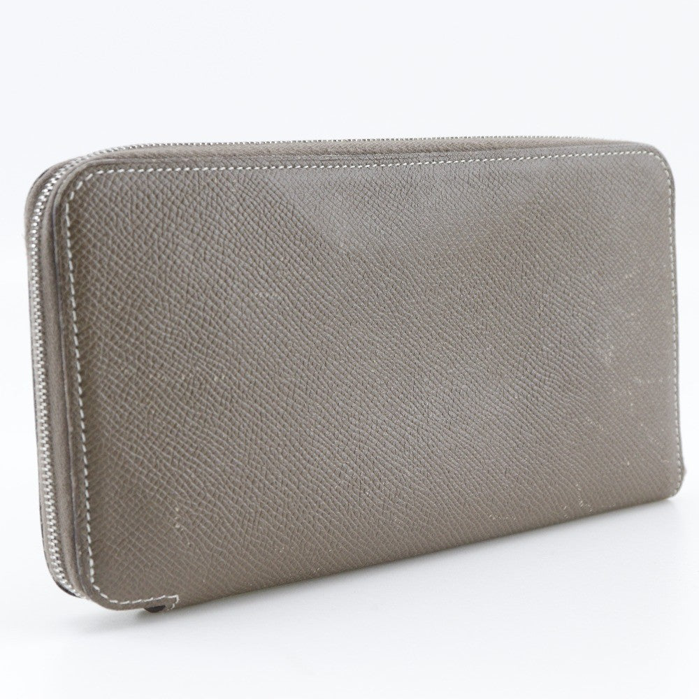 Hermes Azap Zip Around Wallet Epsom, GRAY, LEATHER, Wallets