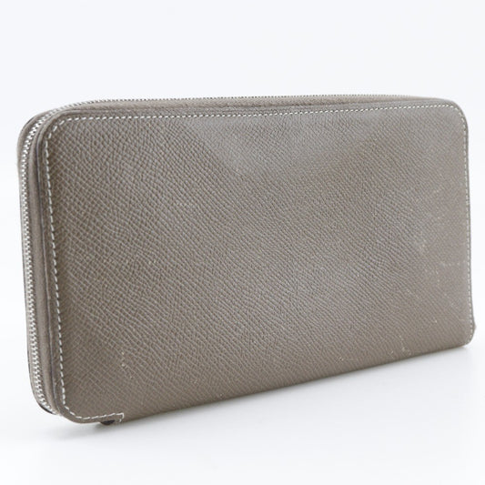 Hermes Azap Zip Around Wallet Epsom, GRAY, LEATHER, Wallets