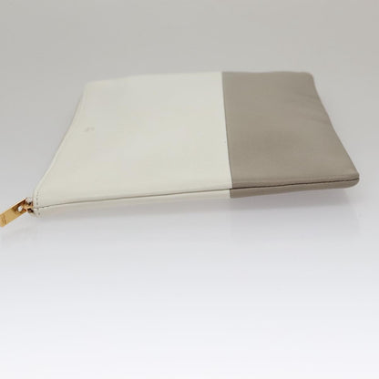 Celine Bicolor Solo Clutch Leather, GRAY, LEATHER, Clutche & pouche