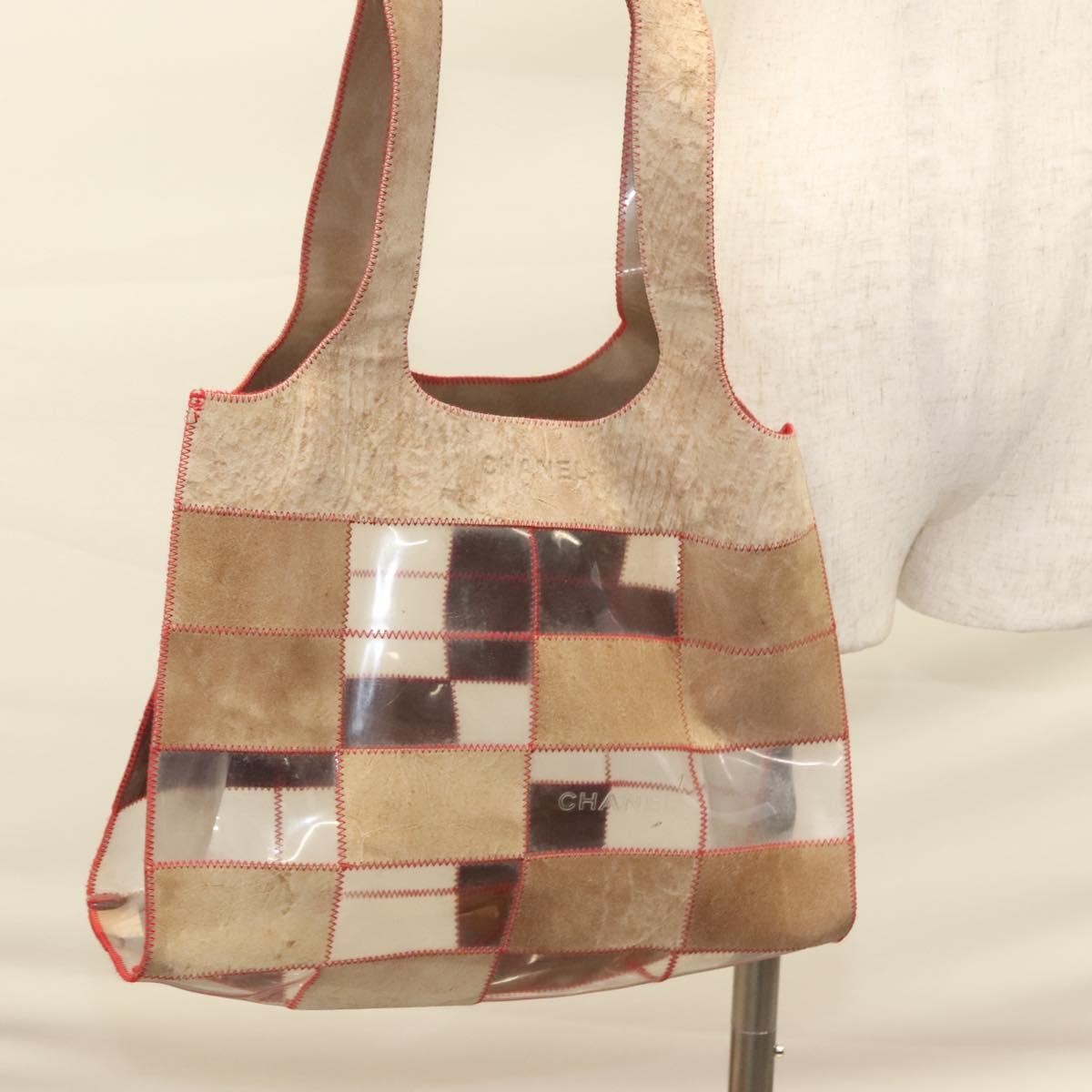 Chanel Naked Patchwork Tote PVC and Suede, BEIGE, SUEDE, Tote bag