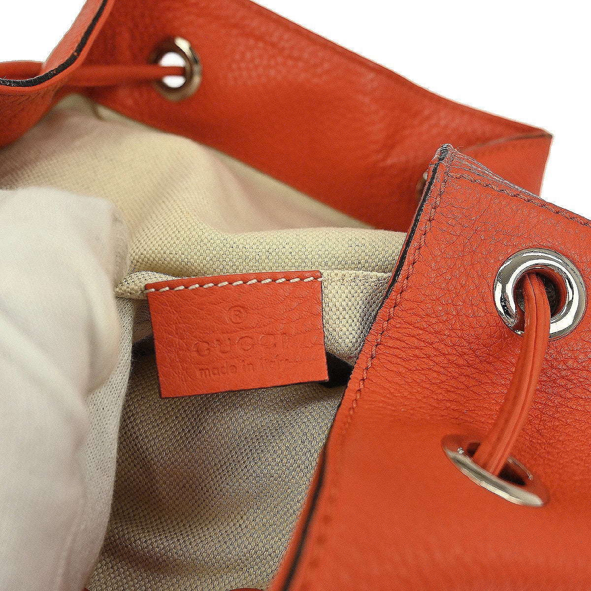 Gucci Bamboo Tassel Backpack Leather, ORANGE, LEATHER, Backpack