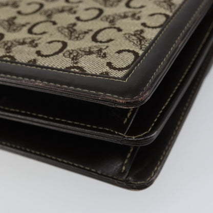 Celine C Sulky Shoulder bag Canvas and Leather, BROWN, CANVAS, Shoulder bag