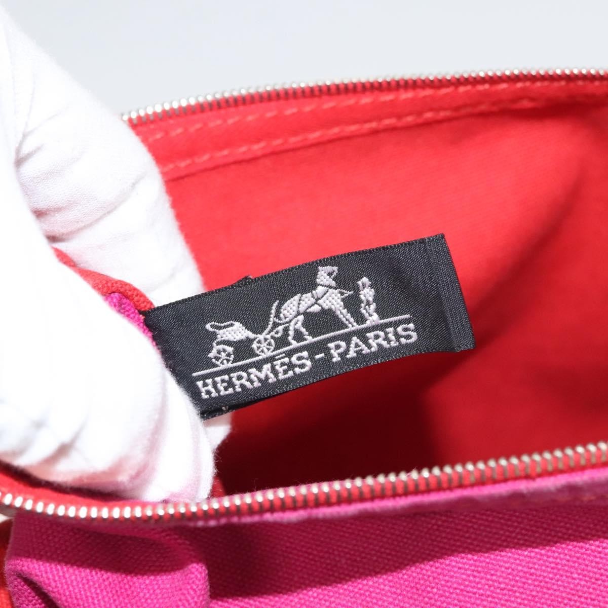 Hermes Bora Bora Pouch Toile, PINK, CANVAS, Clutche & pouche