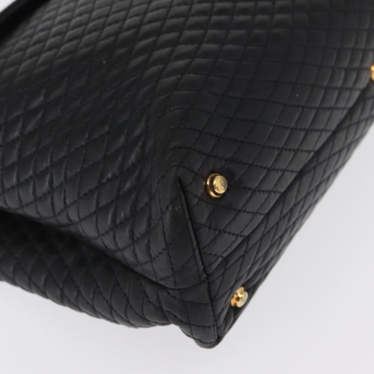 Bally Vintage Handbag Quilted Leather, BLACK, LEATHER, Handbag