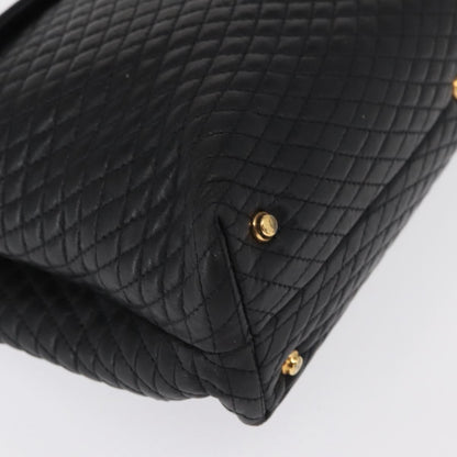 Bally Vintage Handbag Quilted Leather, BLACK, LEATHER, Handbag
