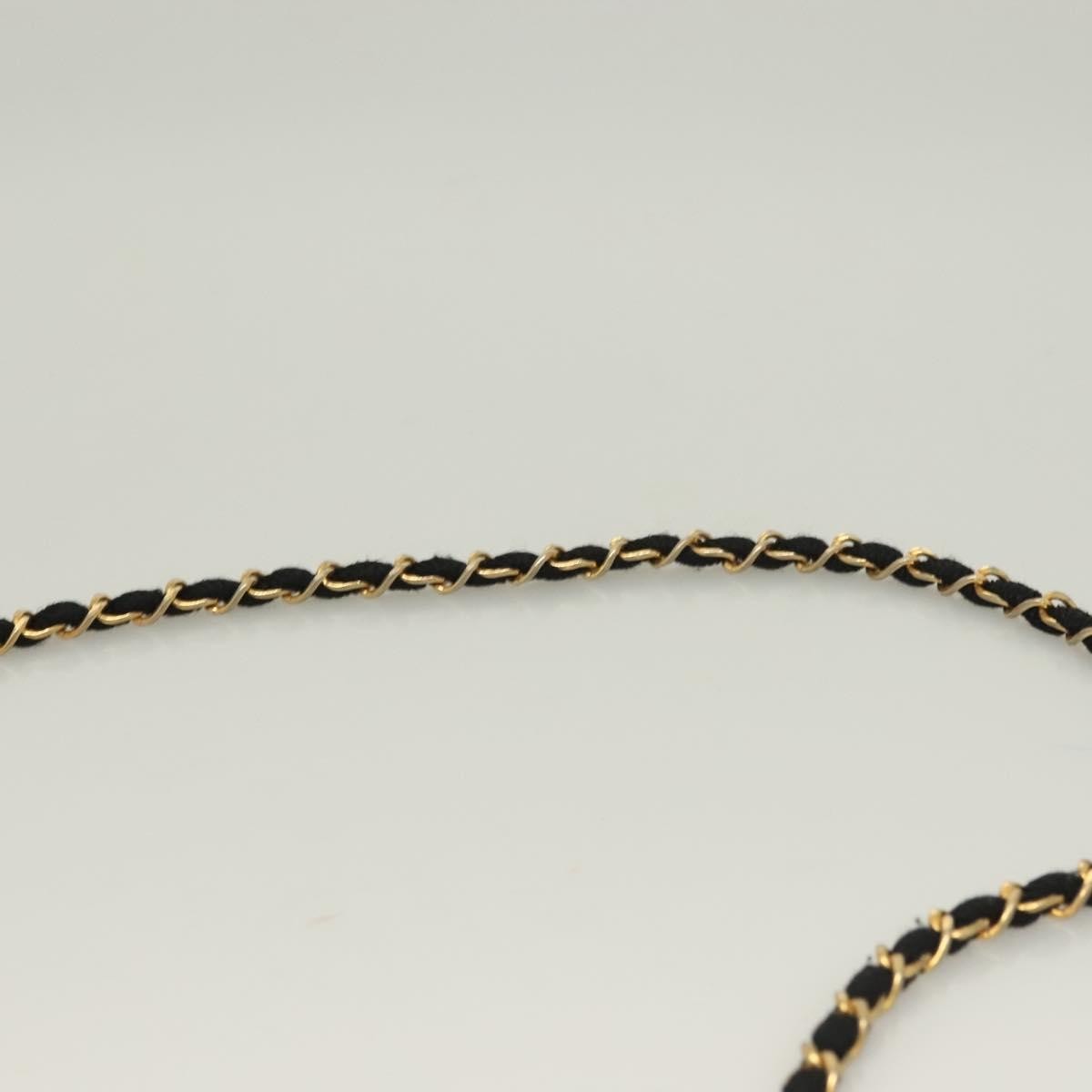 Chanel Vintage Half Moon Chain Bag Quilted Satin with Braided Detail, BLACK, SATIN, Handbag