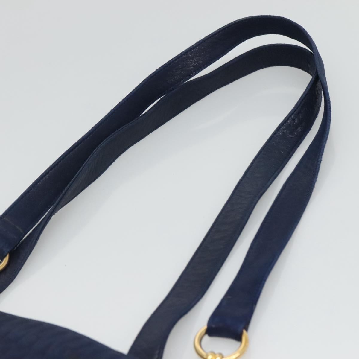 Bally Vintage Shoulder Bag Leather, NAVY, LEATHER, Shoulder bag