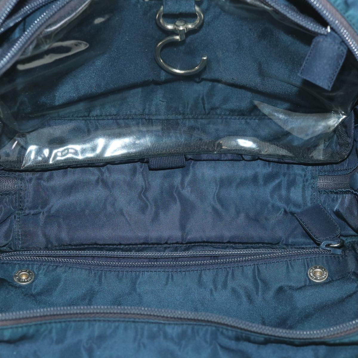 Prada Double Zip Wristlet Pouch Tessuto, NAVY, NYLON, Clutche & pouche