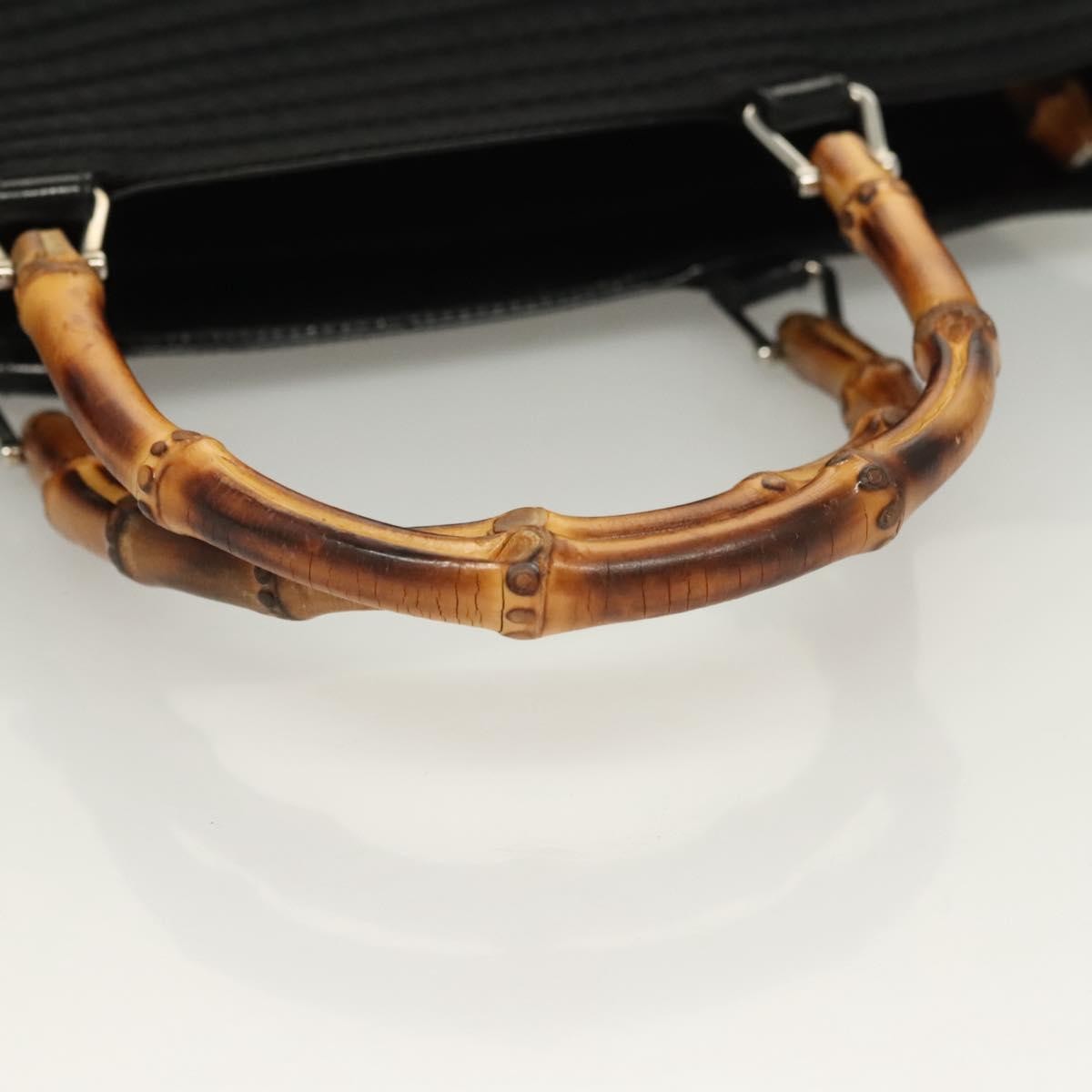 Gucci Vintage Bamboo Handle Bag Nylon, BLACK, NYLON, Handbag