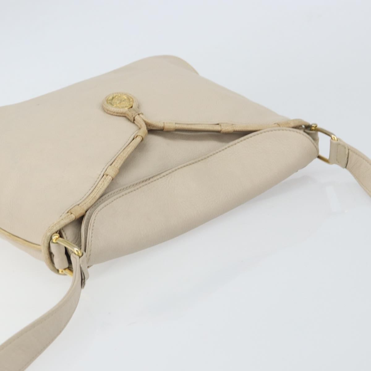 Celine Vintage Shoulder Bag Leather, BEIGE, LEATHER, Shoulder bag