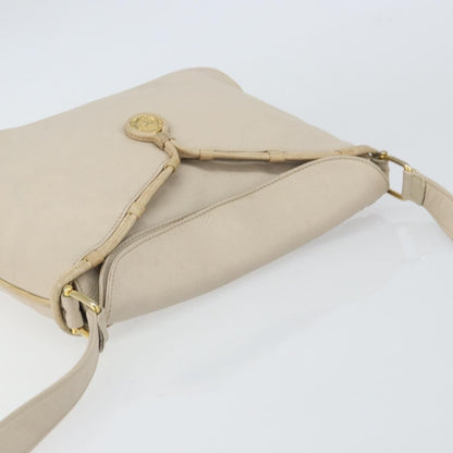 Celine Vintage Shoulder Bag Leather, BEIGE, LEATHER, Shoulder bag