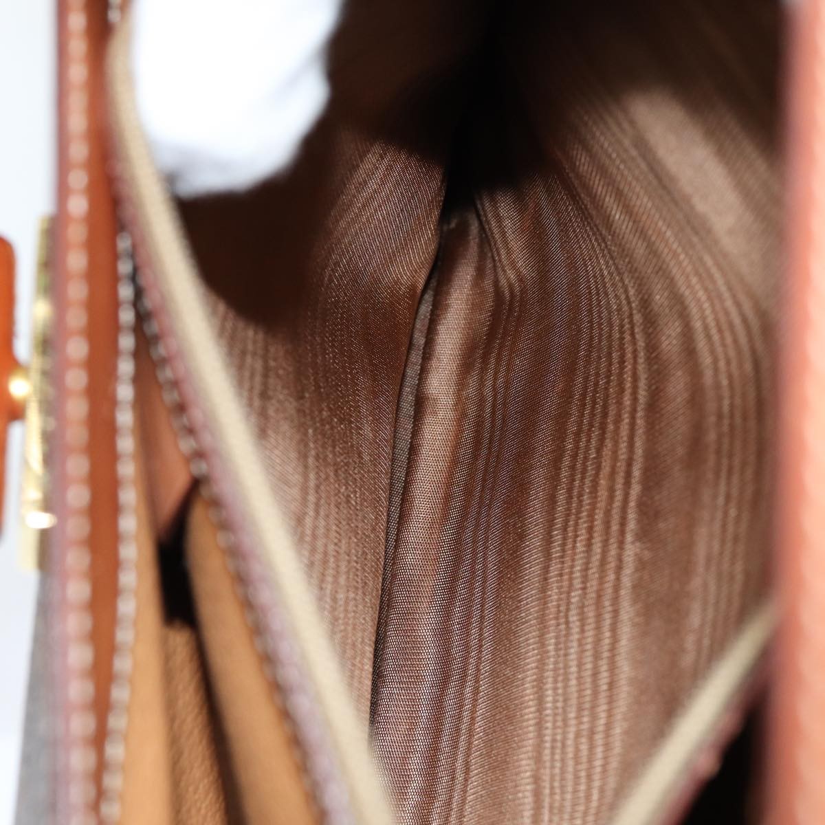 Celine Vintage Convertible Top Handle Bag Macadam Coated Canvas, BROWN, CANVAS, Handbag