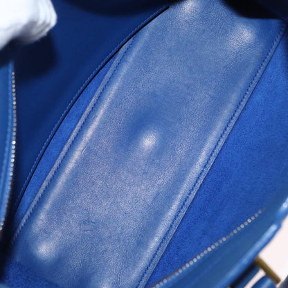 Saint Laurent Monogram Cabas Leather, BLUE, LEATHER, Handbag