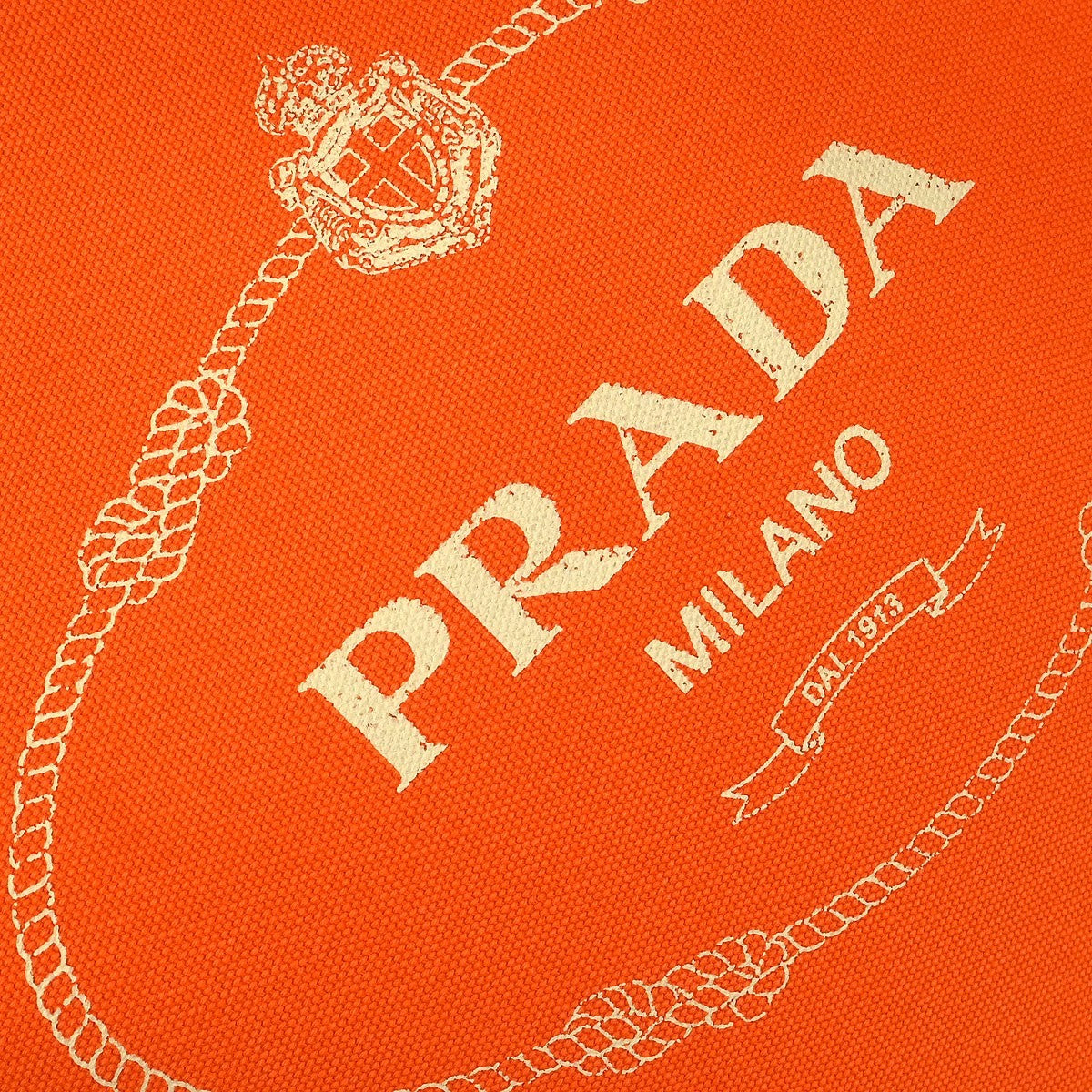 Prada Canapa Convertible Shopping Tote Canvas, ORANGE, CANVAS, Tote bag