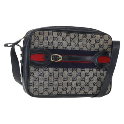 Gucci Sherry line shoulder bag Canvas, NAVY, CANVAS, Shoulder bag