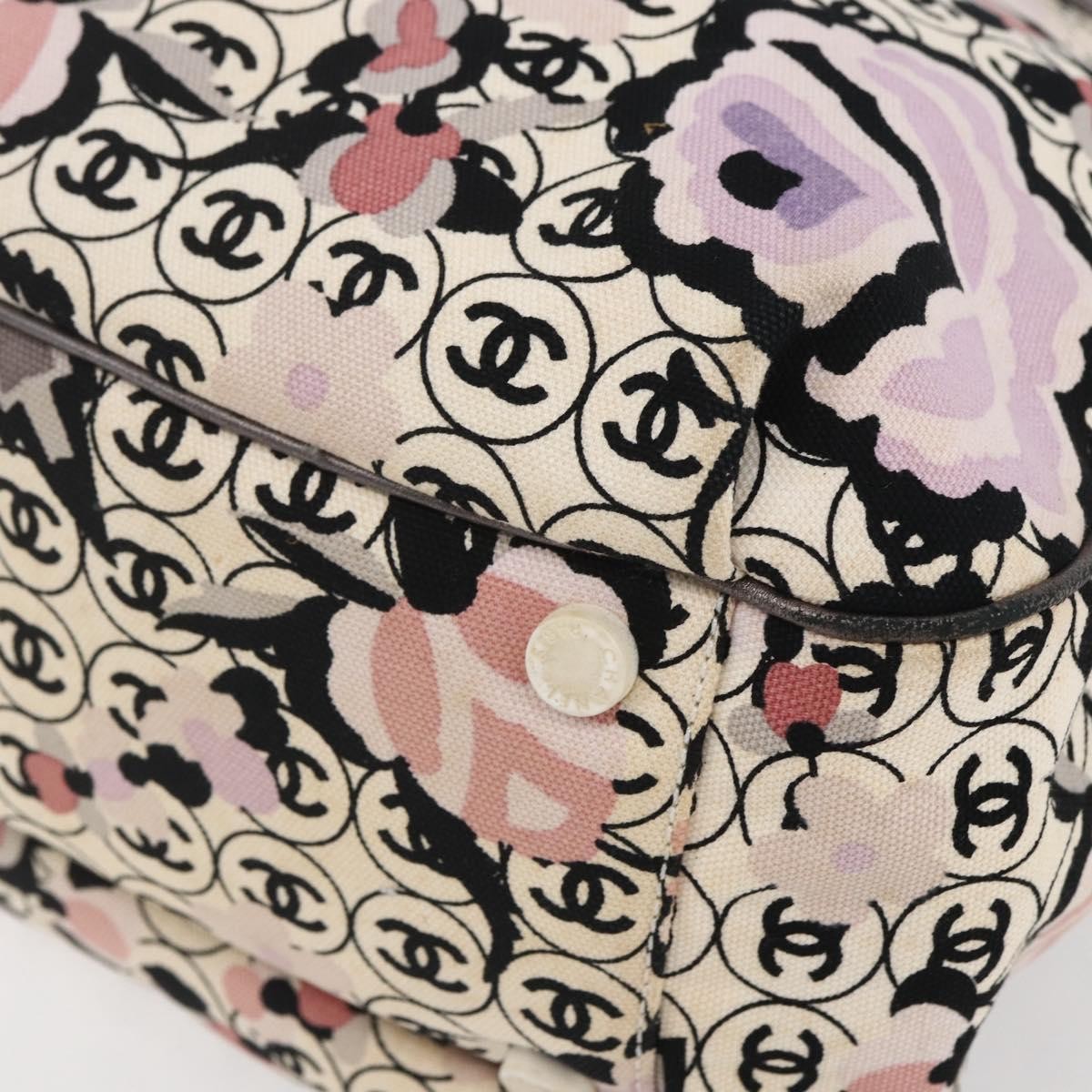 Chanel Vintage Floral Tote Canvas, BEIGE, CANVAS, Tote bag