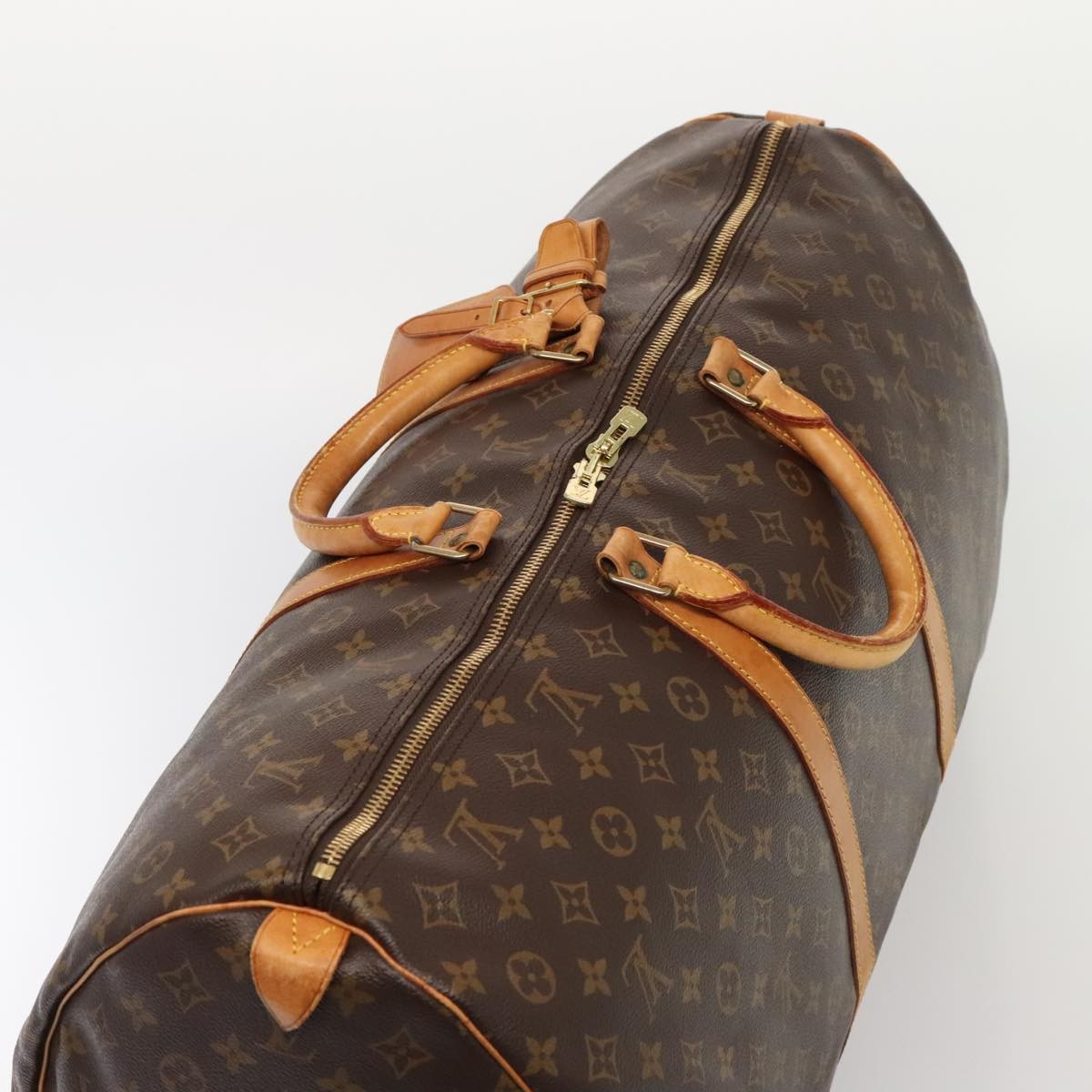 Louis Vuitton Keepall Bag Monogram Canvas, BROWN, CANVAS, Travel bag