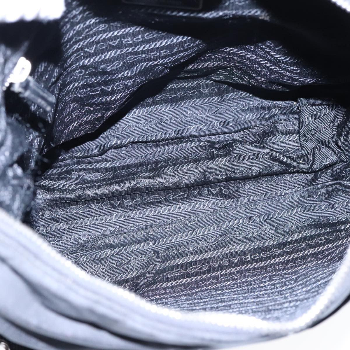 Prada Zip Messenger Bag Tessuto with Leather, BLACK, NYLON, Shoulder bag