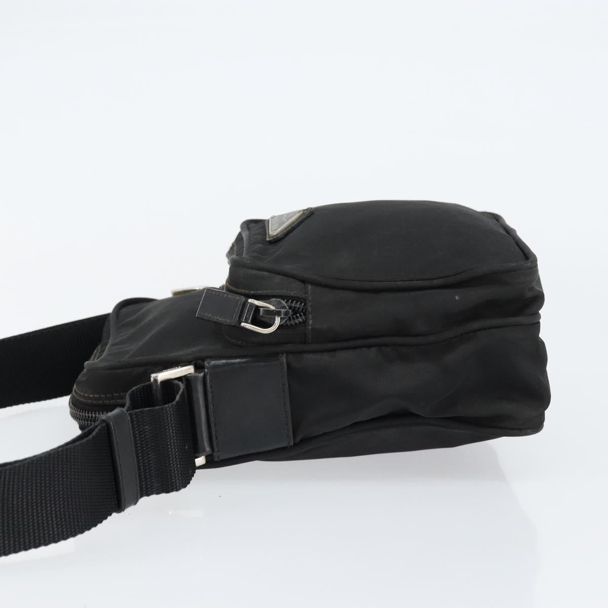 Prada Front Pocket Messenger Bag Tessuto, BLACK, NYLON, Shoulder bag