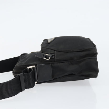 Prada Front Pocket Messenger Bag Tessuto, BLACK, NYLON, Shoulder bag