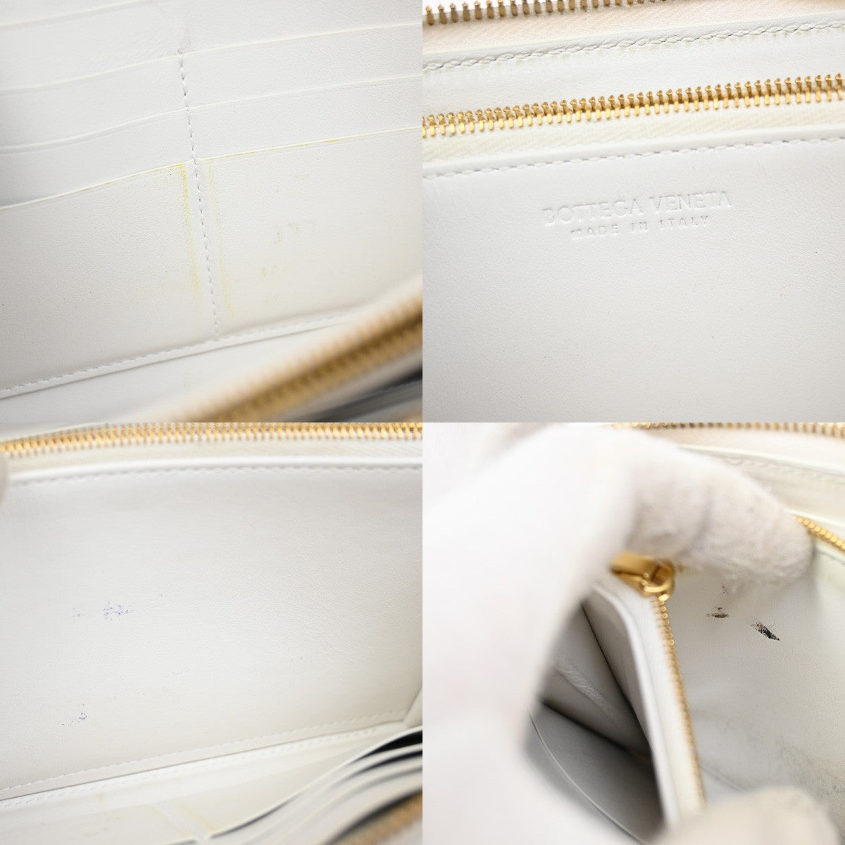 Bottega Veneta Cassette Zip Around Wallet Maxi Intrecciato Leather, WHITE, LEATHER, Wallets