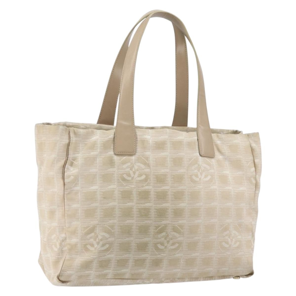 Chanel Travel Line Tote Nylon, BEIGE, NYLON, Tote bag