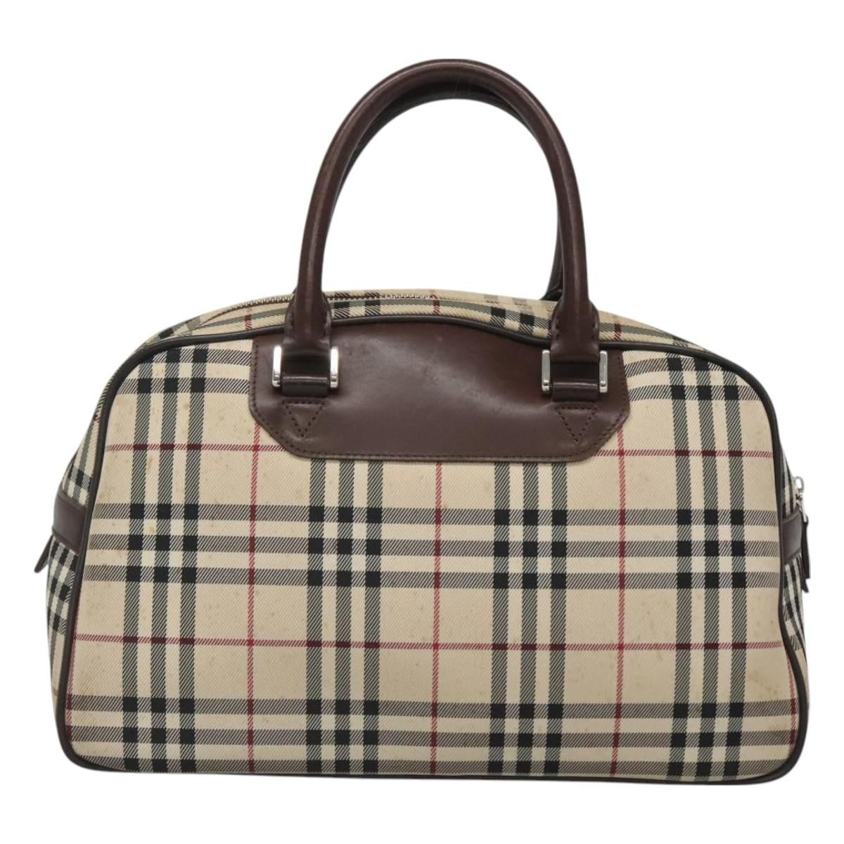 Burberry Nova Check Bowling Bag Canvas, BEIGE, NYLON, Handbag