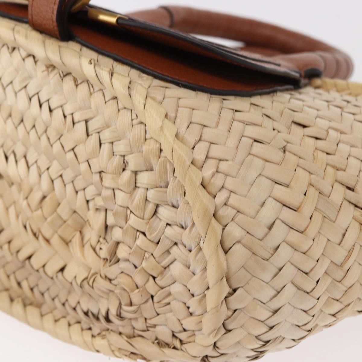 Chloe Marcie Basket Bag Raffia and Leather, BEIGE, WICKER, Handbag