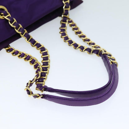 Prada Convertible Chain Tote Quilted Tessuto, PURPLE, NYLON, Shoulder bag