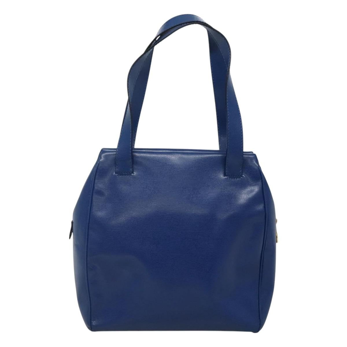 Celine Circle Logo Handbag Leather, BLUE, LEATHER, Handbag
