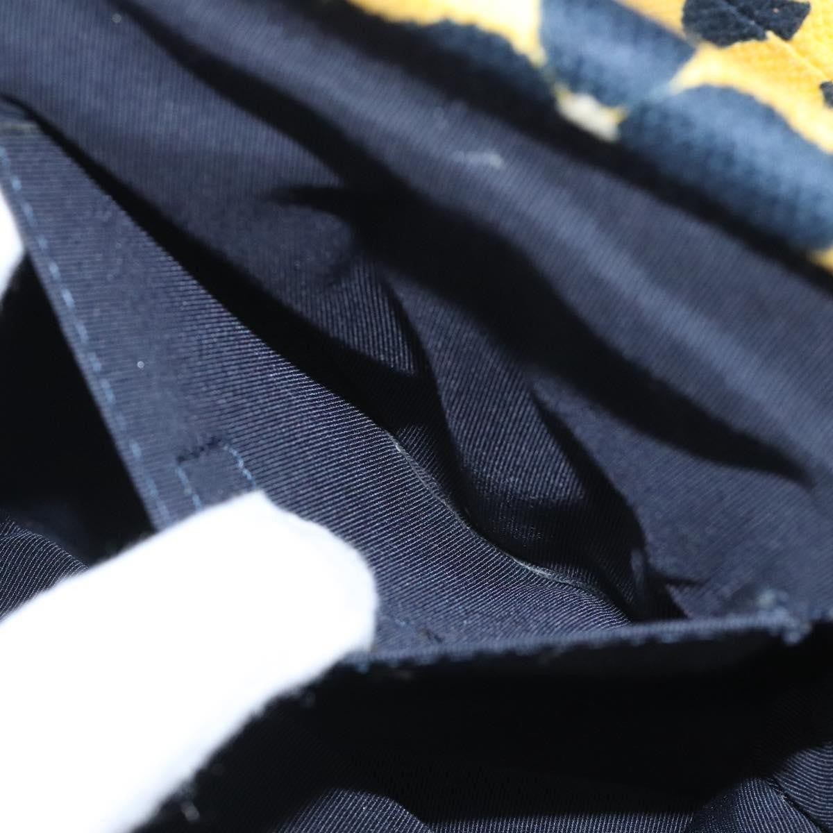 Chanel Vintage Frame Shoulder Bag Printed Canvas, YELLOW, COTTON, Shoulder bag