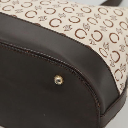 Celine Vintage Macadam Shopper Tote Leather, GOLD, CANVAS, Tote bag