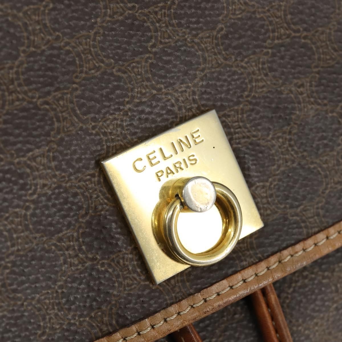 Celine Vintage Backpack Macadam Canvas, BROWN, CANVAS, Backpack