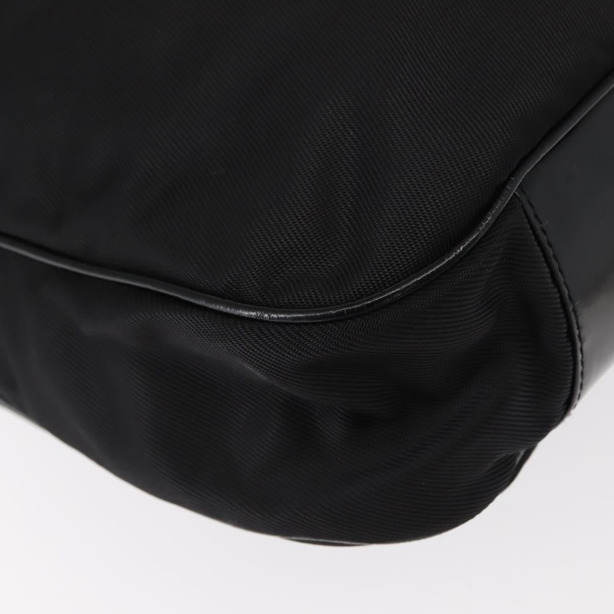 Gucci Vintage Bamboo Handle Open Hobo Nylon, BLACK, NYLON, Handbag