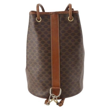 Celine Vintage Macadam Backpack Canvas and Leather, Brown, Canvas, Backpack