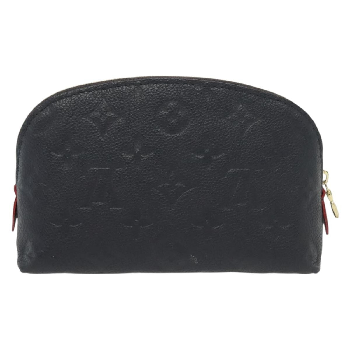 Louis Vuitton Cosmetic Pouch Monogram Empreinte Leather, NAVY, LEATHER, Toiletry Case