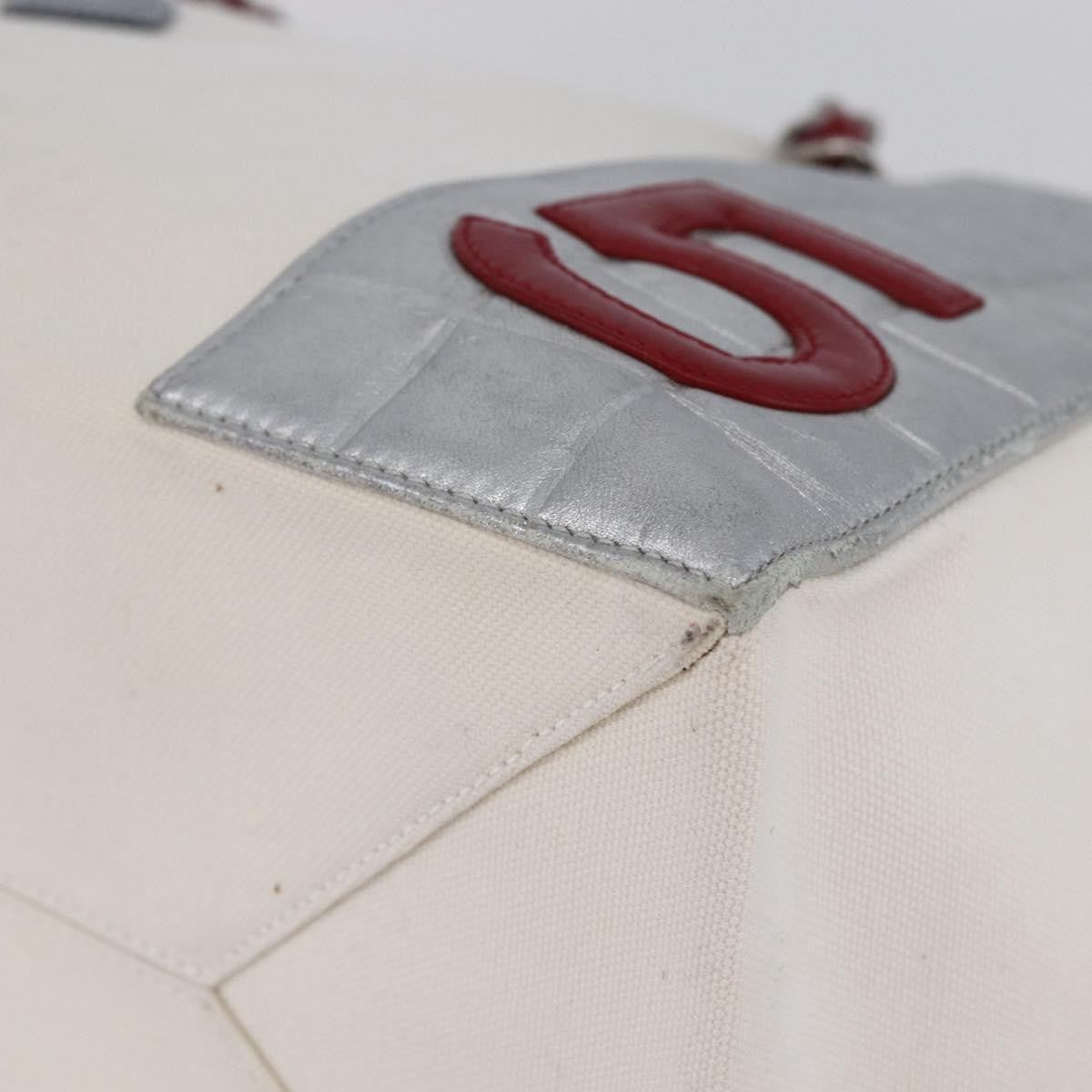 Chanel No.5 Tote Canvas and Leather, SILVER, CANVAS, Tote bag