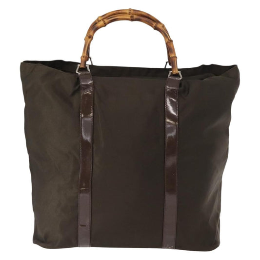 Gucci Bamboo tote bag Nylon, KHAKI, NYLON, Tote bag
